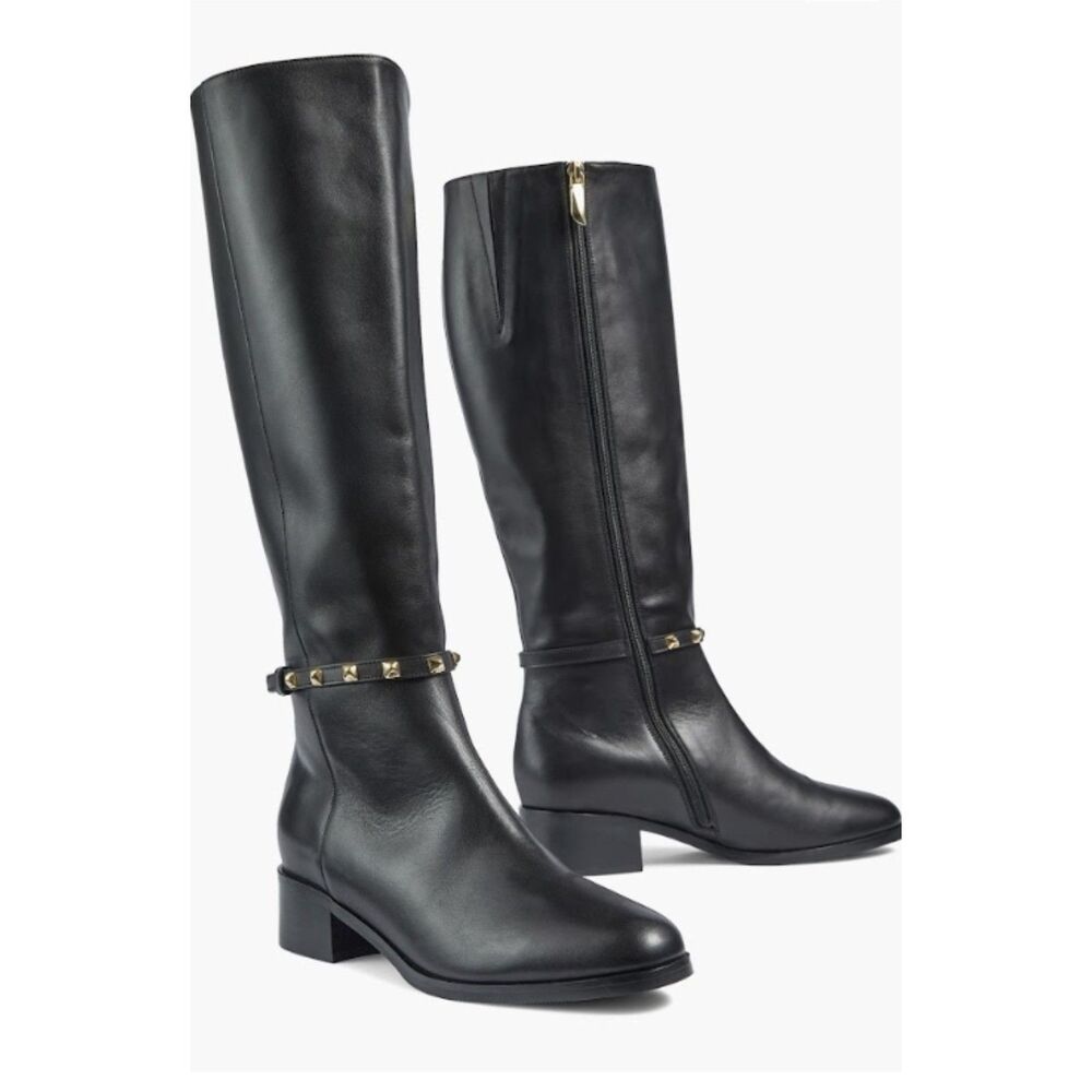 LK Bennett Stevie Stud Detail Knee High Boots, size 8
